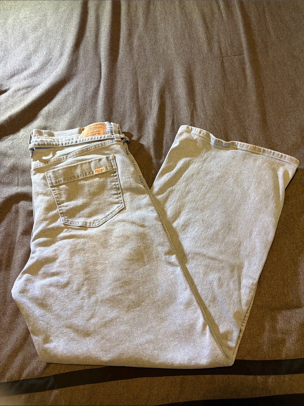 Levi Strauss Signature Light Blue Vintage Wide Leg Jeans Size 14